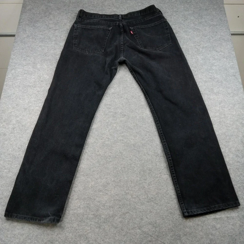 Levis Jeans Mens 34x30 Black Denim Straight Leg Red Tab Classic 5 Pocket Zip Fly